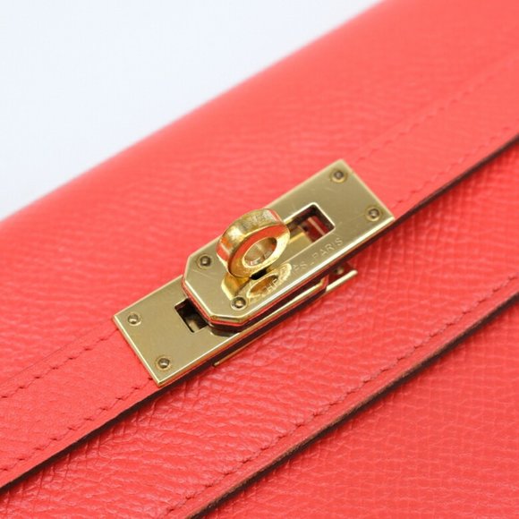 HERMES Kelly Wallet Long Epsom Leather Rose Jaipur Pink - Picture 3 of 10